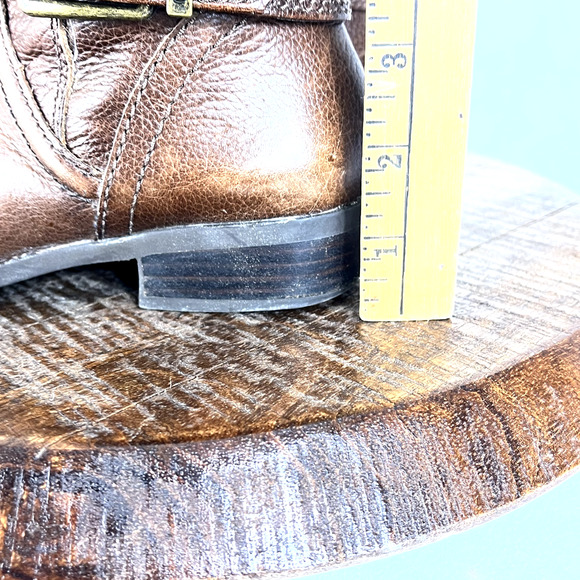 Gianni Bini Boots Womens 6M Brown Leather Buckle Detail Riding Equestrian Moto - Picture 8 of 13